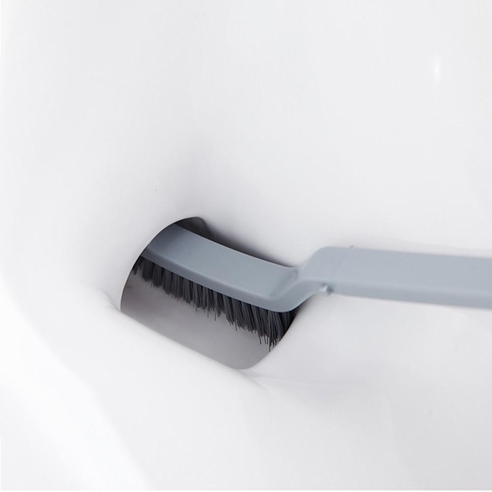 Semicircular Plastic Toilet Cleaning Brush Corner Rim Cleaner Bent Bowl Handle