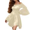Abito casual da donna alla moda, monospalla, a maniche lunghe, colorato