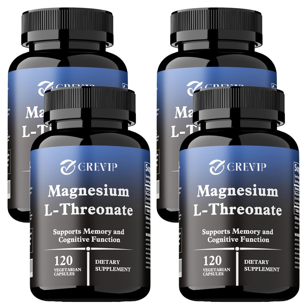 Nährkapseln mit hochdosiertem Magnesium-L-Threonat, natürlich extrahiert und leicht absorbierbar, für Erwachsene geeignet.