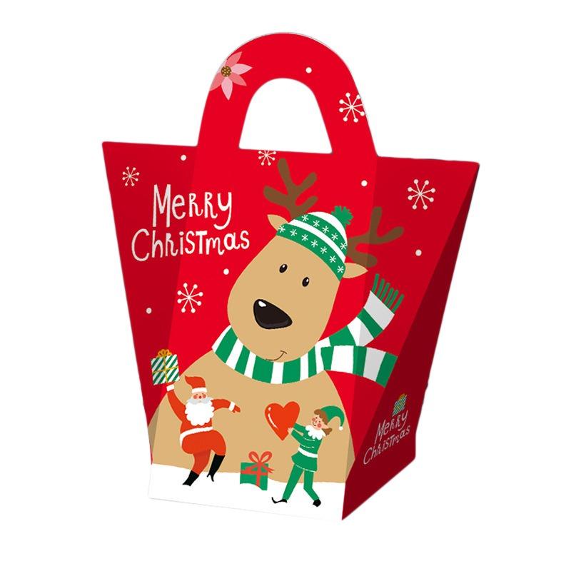 6pcs Christmas Party Portable Candy Snack Cookie Gift Box Children's Creative Portable Candy Box New Gift Packaging Paper Box