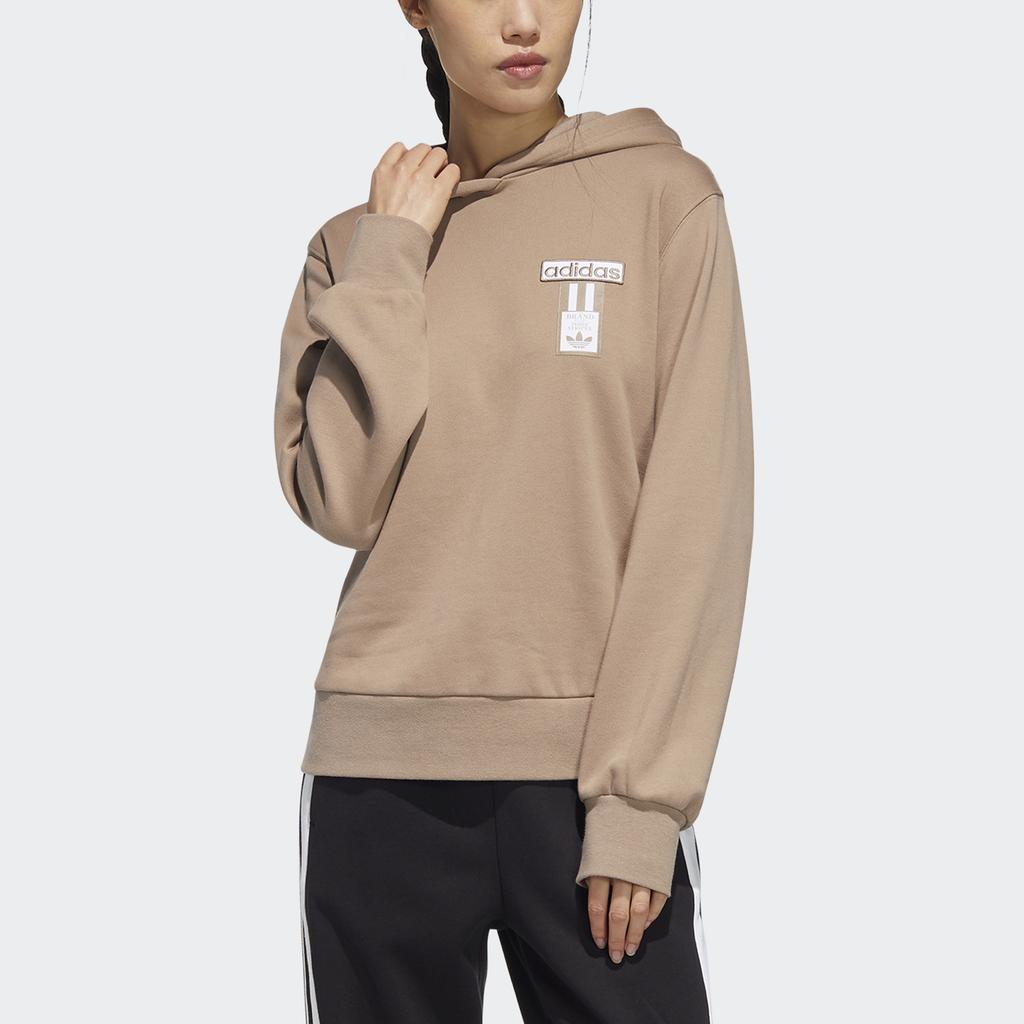 Adidas Originals American College Patchwork Retro Design Sports Pullover Sweatshirt Women sweatshirt Brown HH9450