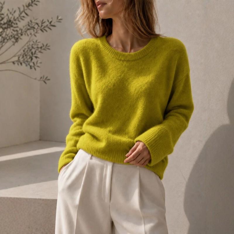 Womens Loose Fit Knit Sweater Long Sleeve Soft Pullover Fall Winter Casual Wear