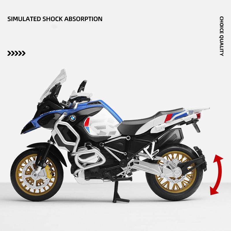 1/12 BMW R1250 GS Toy Motorcycle Diecast Metal Model 1:12 Off-Road Sport Racing Sound & Light Collection Gift for Boy Children
