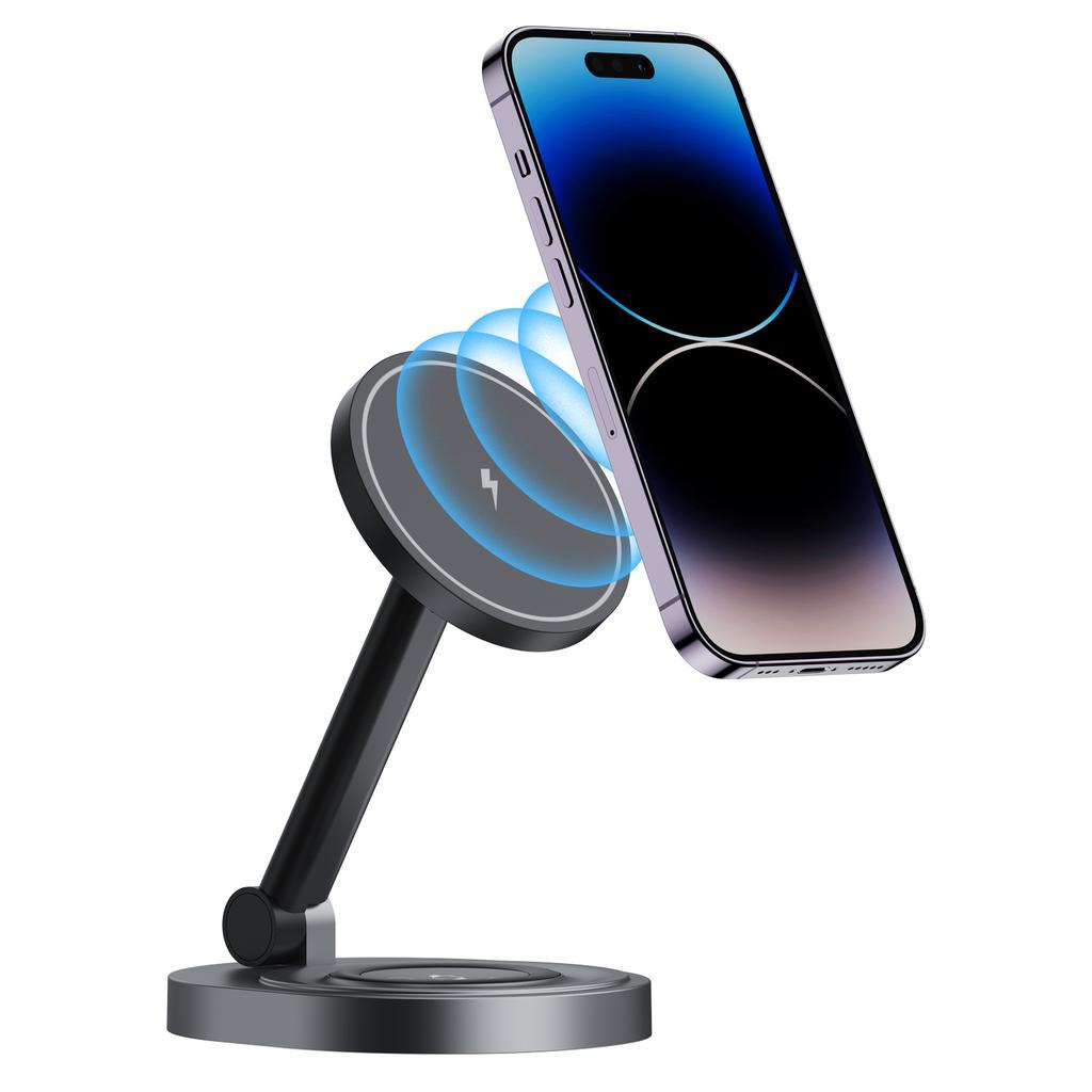 3 In 1 Magnetic Wireless Charger Foldable Adjustable Stand for iPhone 17 16 15 14 13 12 Apple Watch AirPods Fast Charging