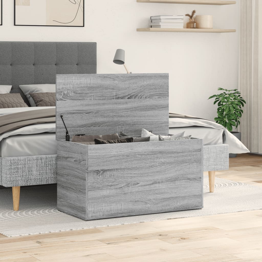 Storage Chest Grey Sonoma 84 X 42 X 46 Cm Engineered Wood