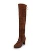 New European & American Over-the-Knee High Heel Boots – Thick Heels, Plus Sizes Available