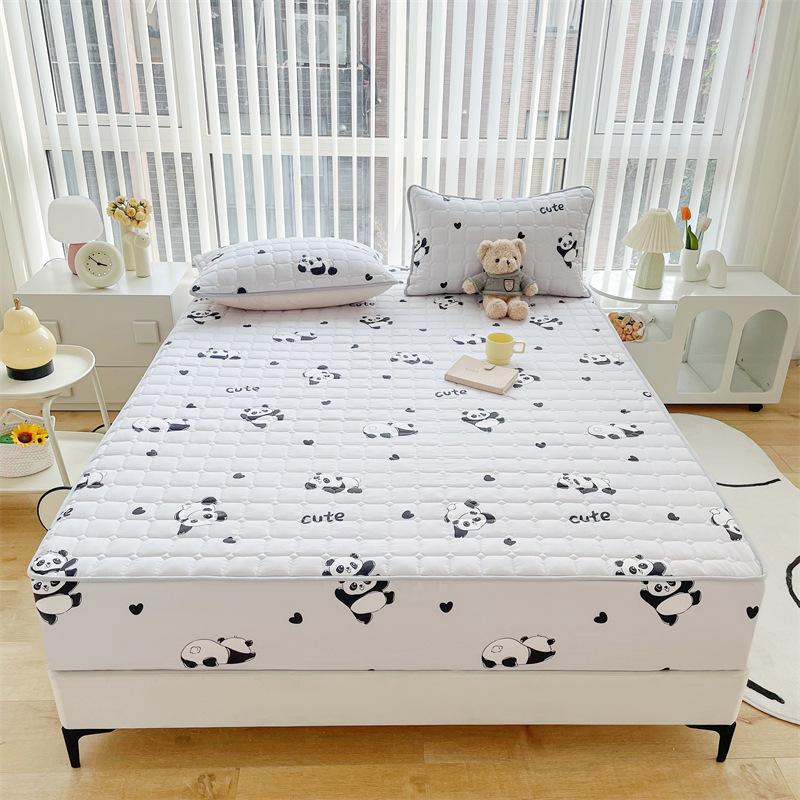 Einfarbiger, gesteppter, rutschfester Matratzenbezug – verdicktes, gebürstetes All-Inclusive-Laken für Simmons-Betten