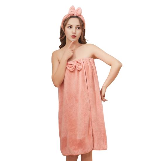2Pcs/Set Women Bath Wrap Absorbent Body Towel And Headband Adjustable Shower Wrap for Spa Beach Pool Gym Hotel Travel