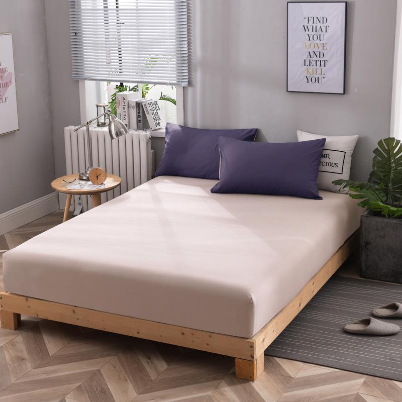 Nordic Solid Color Fitted Mattress Protector Pad with Elastic Band