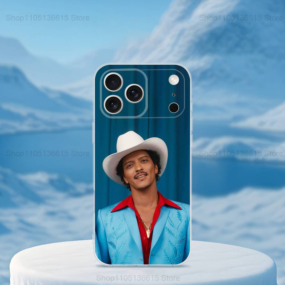Cool B-Bruno M-Mars Singer Case For iPhone X,XS,SE,12,15,Pro,17,Plus,11,Max,13,XR,14,16,Mini,Transparent Soft Cover