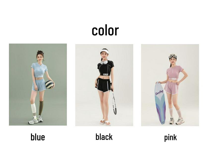 Dámská sportovní plavková souprava - 2025 Přiléhavé plavky s krátkým rukávem pro jaro/léto