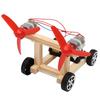 DIY Wooden Wind-Powered Double-Wing Racing Car Kit for Kids - STEM Experiment Assembly