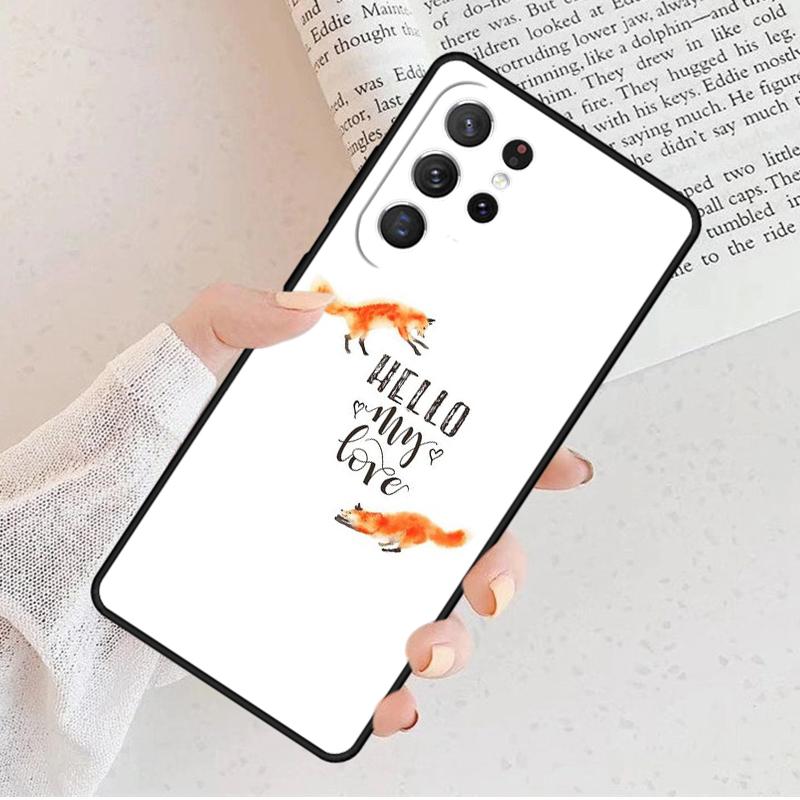 Watercolor Painting The Fox Phone Case For Samsung Galaxy S25 S23 S30 S8 S21 S20 FE S24 S22 Note 10 20 S8 Plus lite Ultra