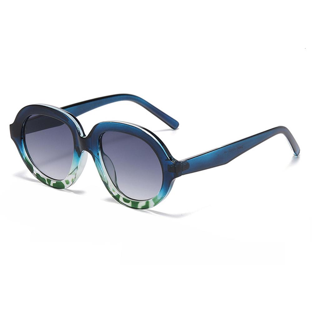 

Retro Leopard Pattern Gradient Oval Small Frame Female Sunglasses Versatile Stylish Millennium Style Holiday Stt Shooting Eyewear UV Protection 400 as picture