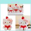 Figura Peluche Gatto Kt Apple Grande Imbottitura in Poliestere Per Regalo Bambini