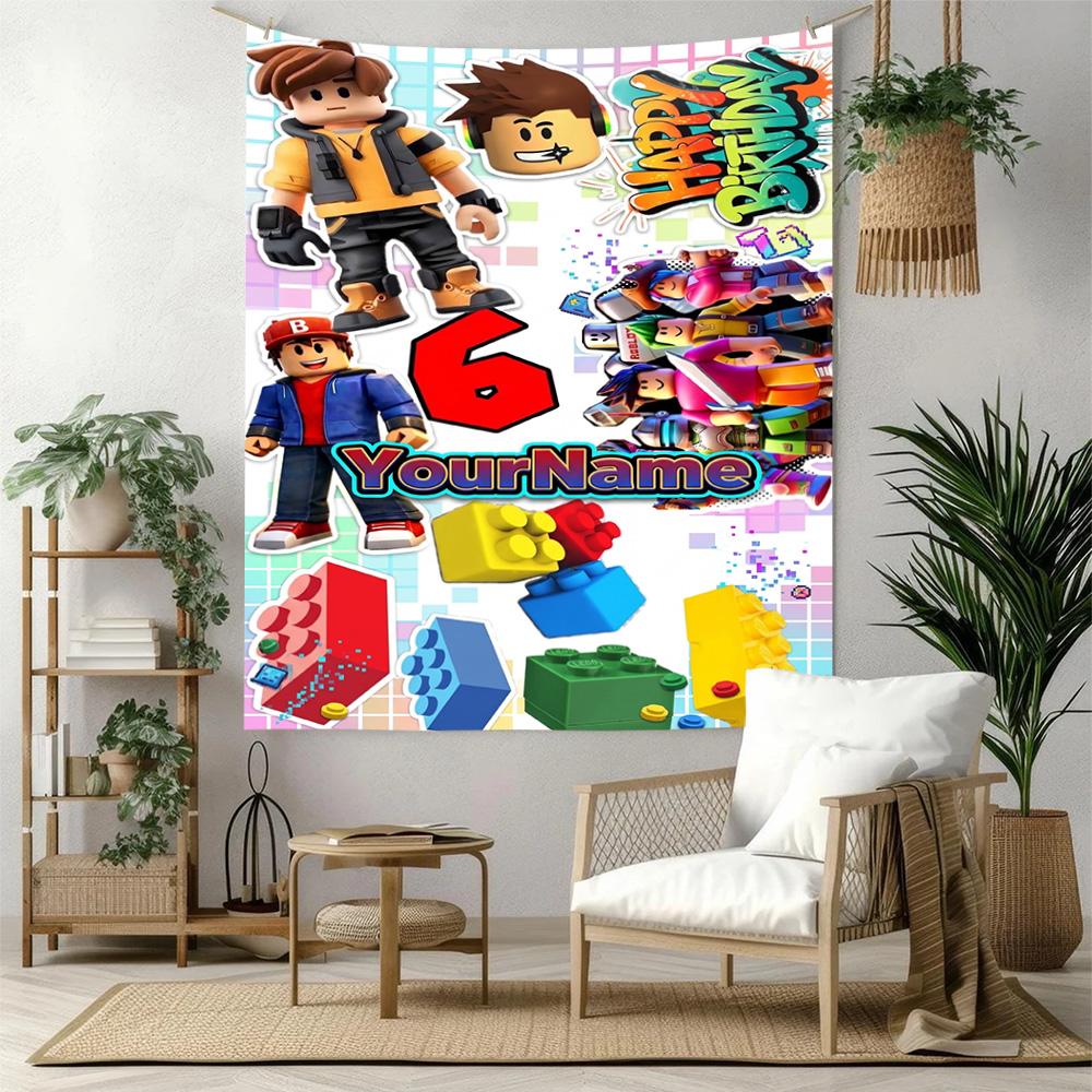 Roblox Custom Your Name Wall Decor Tapestry Art For Pet Memorial Birthdaywedding Party Backdrop Family Gift