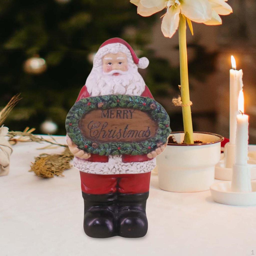 Resin Christmas Figurines, Decoration, Hand Painted Figurine, Santa Claus Statue for Party