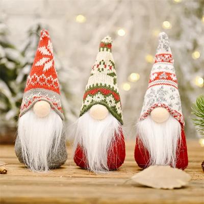 Christmas Gnome Plush Knitted Faceless Doll Elf Merry Christmas Tree Ornaments Home Decoration New Year Swedish Tomte Nisse Doll