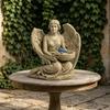 Goddess Statue Bird Feeder Retro Angel Figurine Garden Bird Feeder Artistic Outdoor Bird Feeder for Patio Backyard Porch Decoration