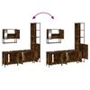 4 piece bathroom furniture set smoked oak wood based material