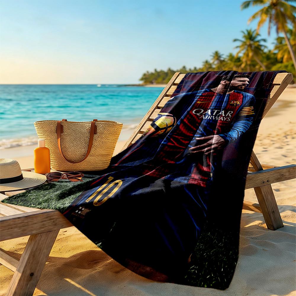 Messi Beach Towel Super Soft Microfiber Quickdry Fabric Comfortable Lightweight Portable for Swimming,Beach,Camping, Travel, Beach Accessories,Gym
