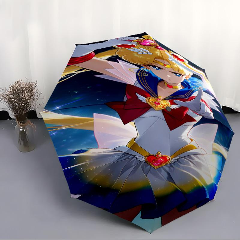 1pc Sailor Moon Umbrella, Sun Protection, And UV Shielding. It Has Eight Sturdy Ribs for Outdoor Use And Perfect As a Holiday Gift