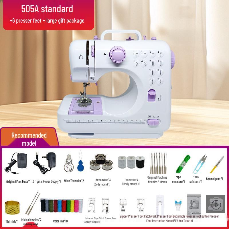 Upgraded 505A Mini Electric Sewing Machine with Overlock