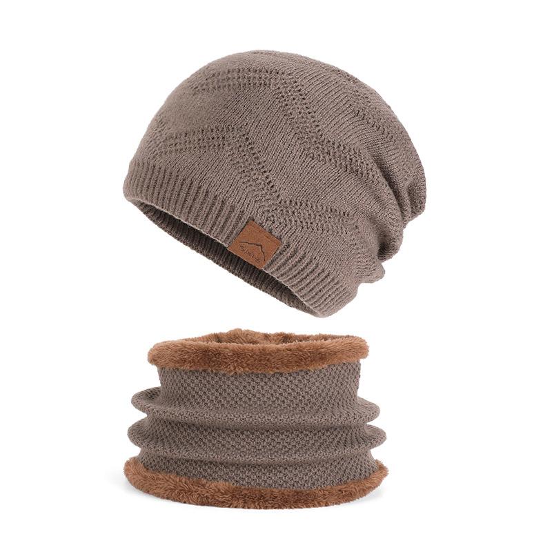 Winter Knit Beanie and Neck Gaiter Set Warm Fleece Lined Slouchy Hat Scarf for Men Women