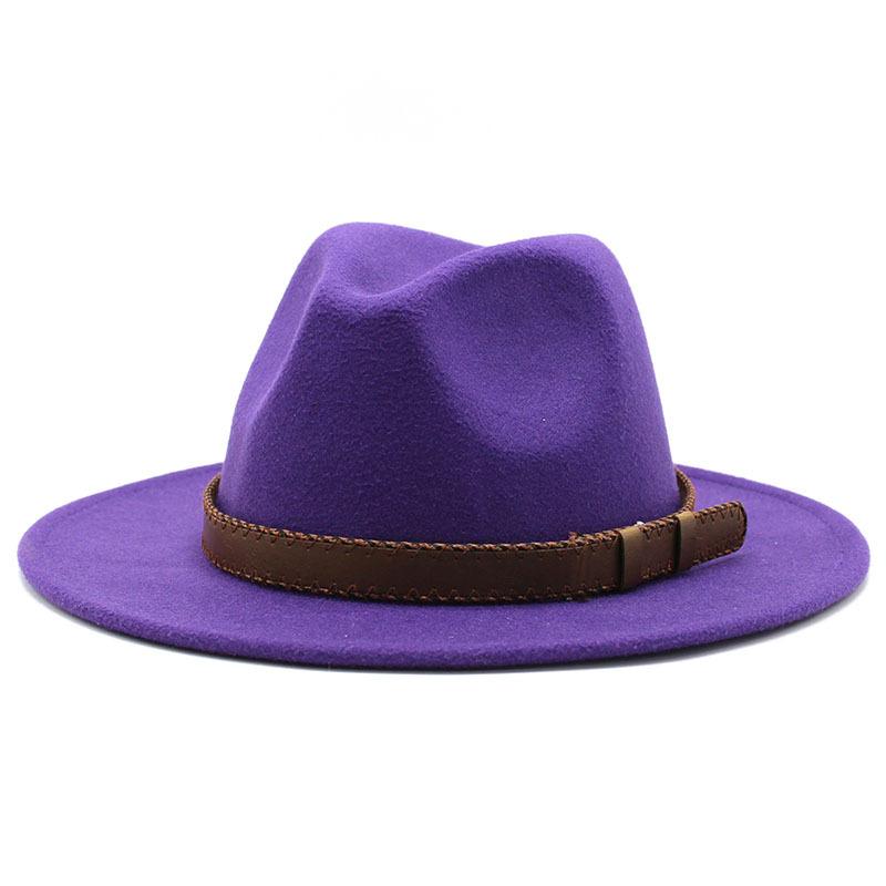 61Cm Large Size Woolen Jazz Hat Top Hat Retro Flat-Brimmed Big Eaves Hat