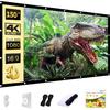 AAJK Outdoor Projection Screen 150 Inch, Washable Projector Screen 16:9 Foldable Anti-Crease Portable Projector Movies Screen for Home Theater