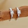 S925 Sterling Silver 18K Gold Plated Single Stone Huggie Hoop Earrings 4-Prong Set Cubic Zirconia Minimalist Earrings for Women