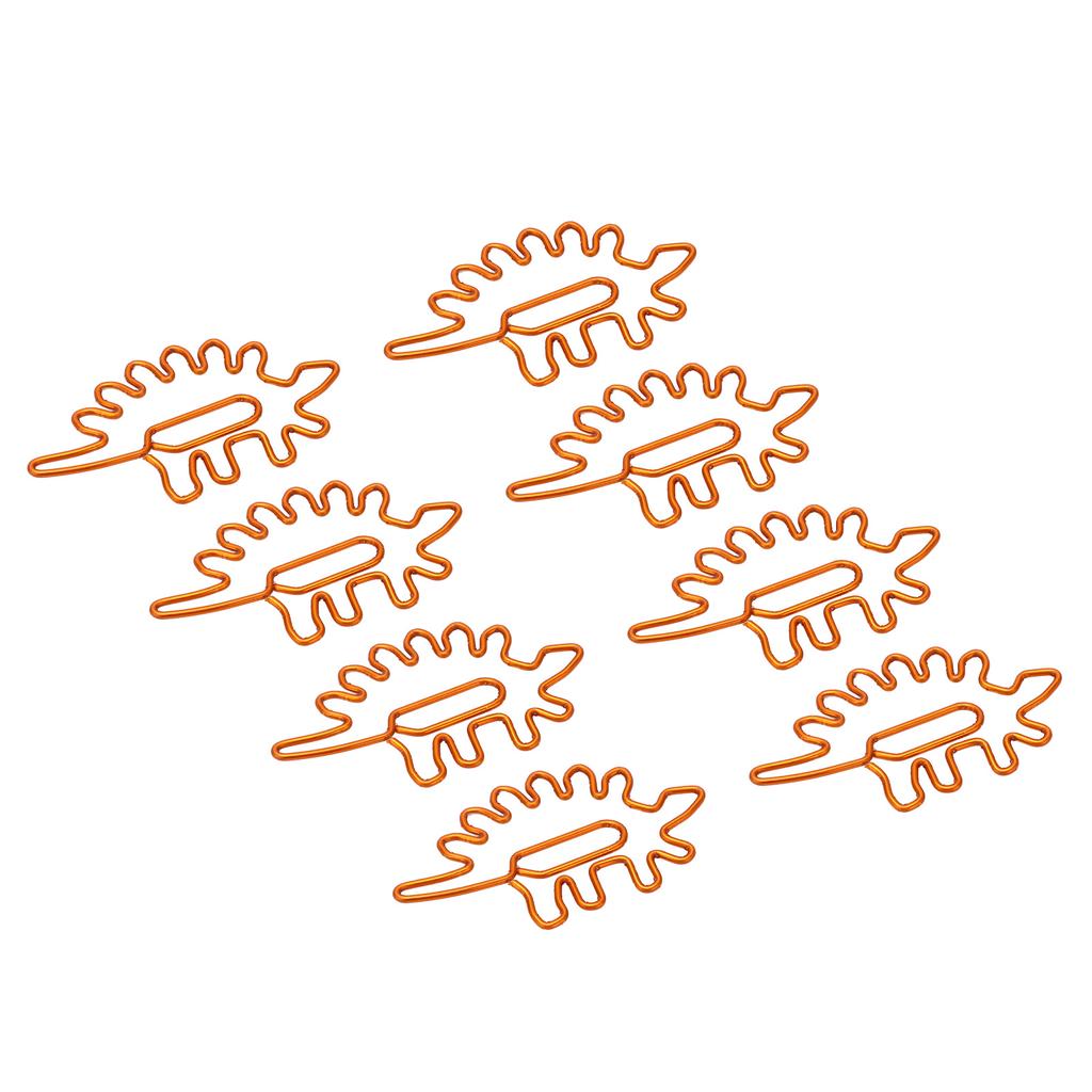100pcs Paper Clips Portable Mini Cute Dinosaur Shape Electroplated Metal Paperclips for Office File 