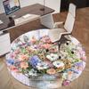 1PC Flowers Bucket Office Round Area Rug, Under Office Chairs Bedroom Living Room Home Decor, Carpet for Office -1110024
