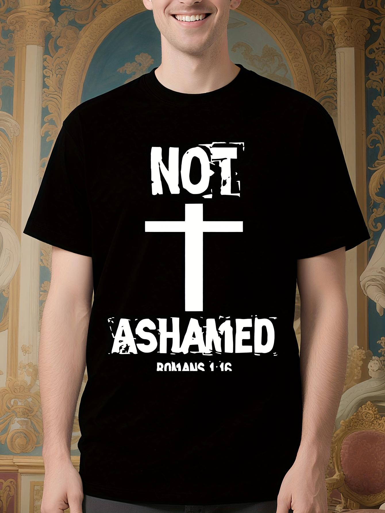 Christian Faith Apparel Tshirt - NOT ASHAMED Cross and Ro... XXXXL