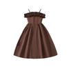 Girls' Fashion Dress Summer Children's Strapless Halter Neck Lace Sweet-Style Dress