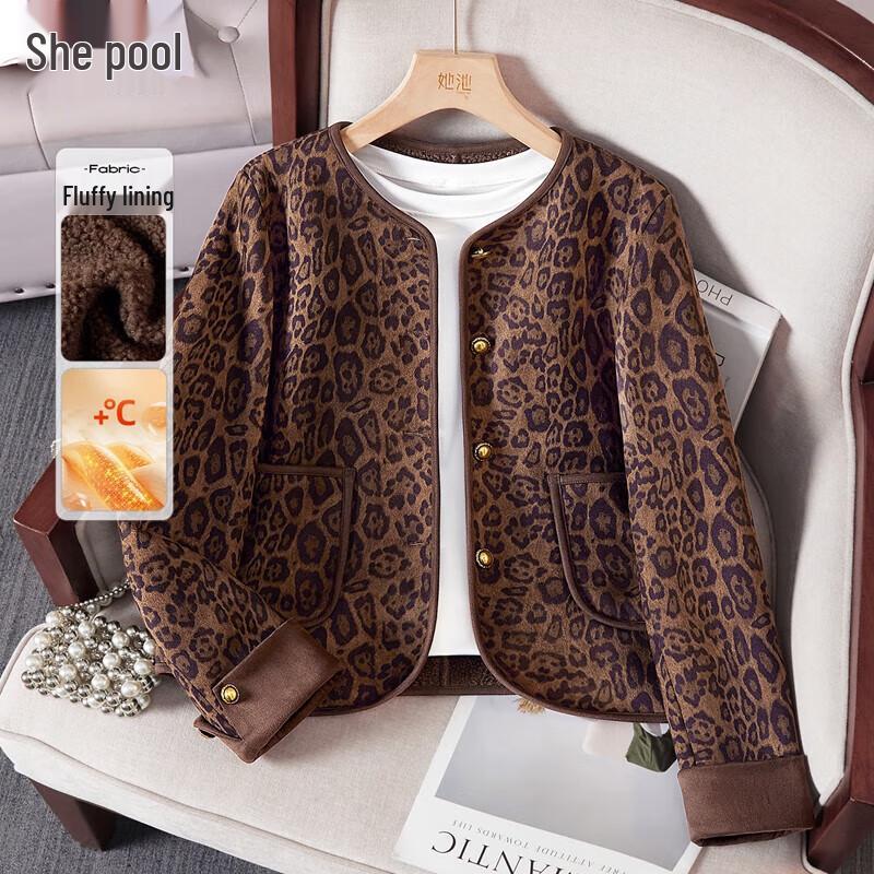 

Women s Leopard Print Knit Cardigan L
