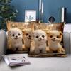 1 Pieces Cute Puppy Patterned Throw Pillow for Home Polyester pillowcase, sofa decorative cushion cov Headboard Pillow