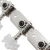Three-in-Line Classical Guitar Tuners with Flower Pattern Knobs and Wooden String Posts