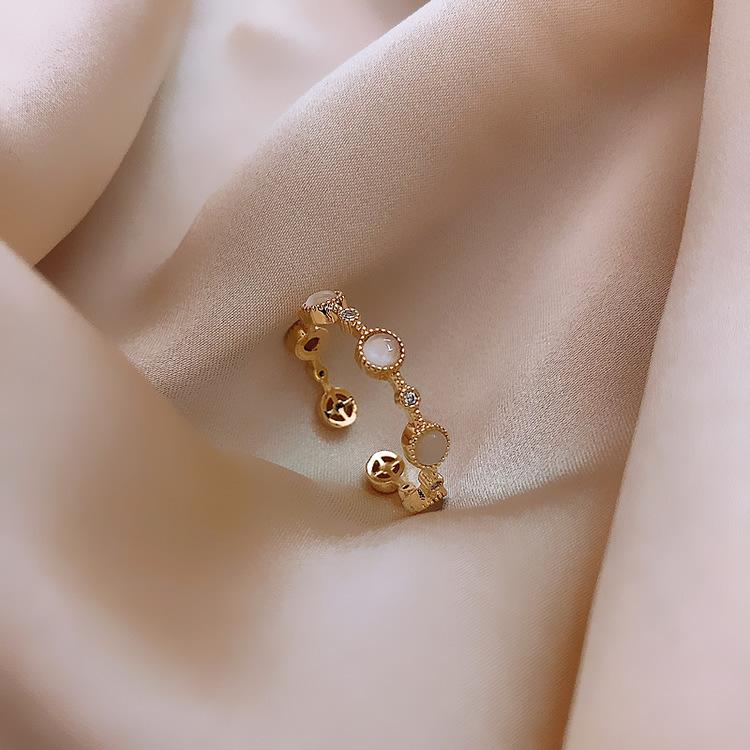 New Chinese Zircon Water Drop Gourd Adjustable Ring Cold Feeling Index Finger Ring Retro Jewelry Women