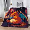Cartoon Flannel Fluffy Fleece Anime Figures P-Pokemon Blanket Home Sofa Lunch Break Blankets Children Student Kids Cute Gifts