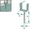 Column base, U-profile 91x200mm, thickness 4mm, hole Ø20mm, hot-dip galvanized