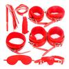 Sex Bondage Restraint Kits for Adult Beginners BDSM Toys Leather Adjustable Handcuffs Ankle Cuff Gag Blindfold Set
