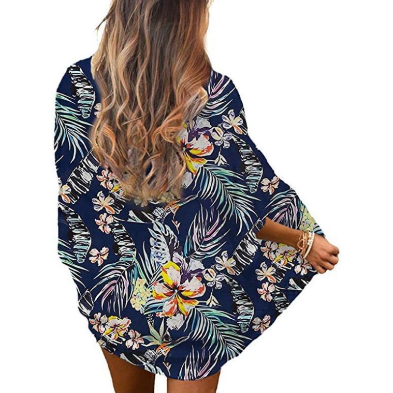 YYFS Blusas y Camisas de Moda Casual de Verano Primavera para Mujer con Estampado de Patrón Floral y Mangas 3/4