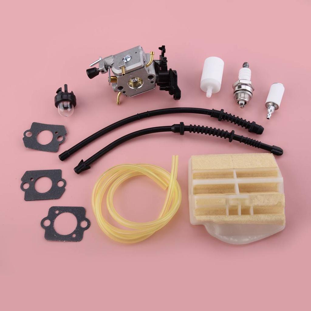 506450401 Carburetor Air Fuel Filter Gasket Hose Spark Plug Kit Fit for Husqvarna 445 445E 450 450E JONSERED CS2245S C1M-EL37B