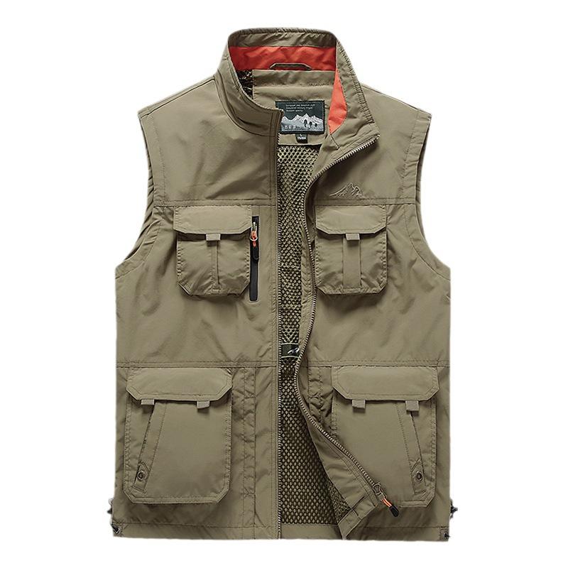 

Модный мужской быстросохнущий жилет, мужская весенне-летняя повседневная ветровка, многосекционная рабочая одежда, мужская верхняя одежда 5XL