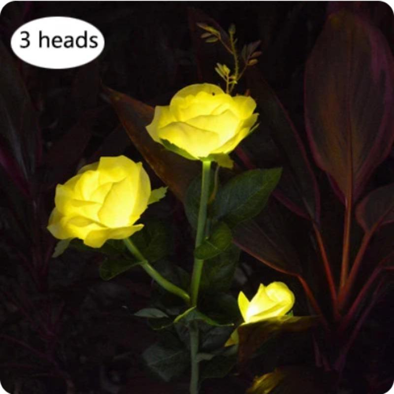 5 Heads Solar Lights Outdoor Decorative Solar Garden Lights Rose Flower Lawn Lamp for Yard Patio Garden Decor 800mah