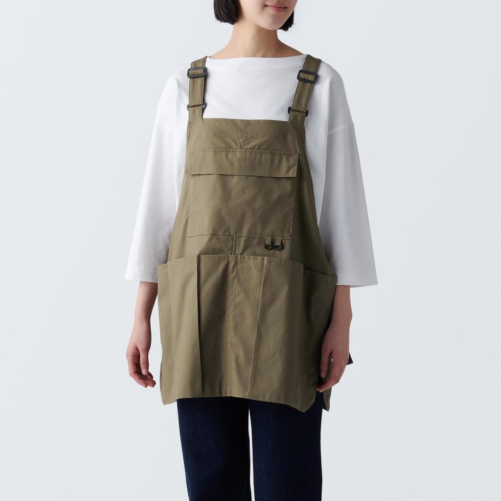 MUJI Outdoor Apron made from material Free khaki 84294624 flame-retardant - size, beige,