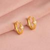 Solitaire Hoop Earrings - 925 Sterling Silver Gold Plated