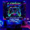 Color Splash Game Controller Tapestry Gaming Quote Wall Hanging Neon Crackle Aesthetic Teen Boys Gamer Bedroom Home Decor