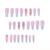 Spice Girl Wearing Nail Naked Powder Long Ballet Blue Rhinestone Wearing Nail Piece Nail Piece False Nail